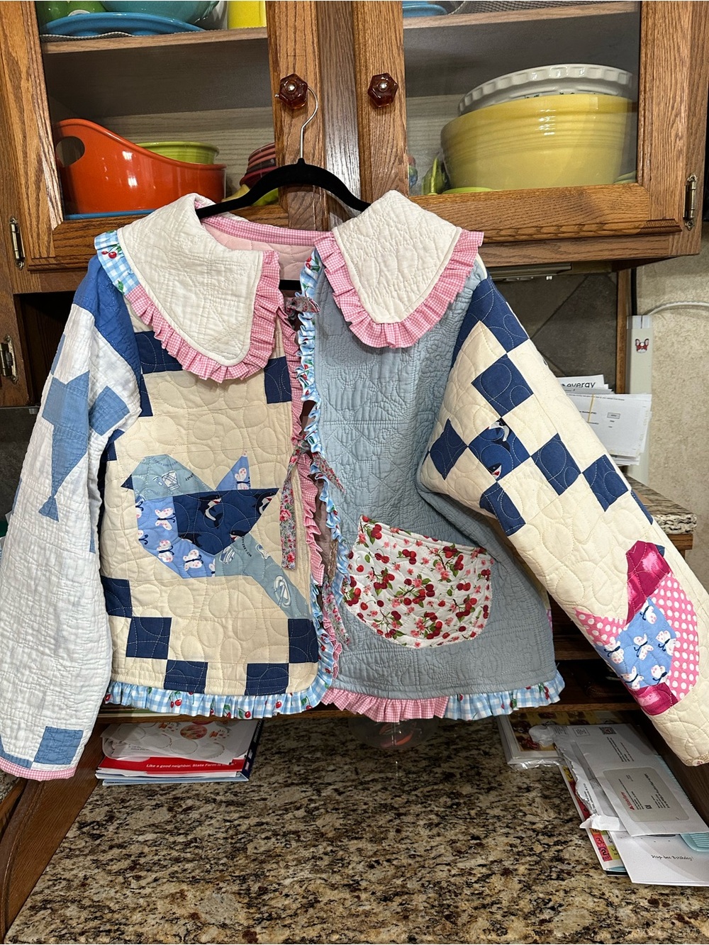 Patchwork Quilted women’s xxl with Pink Trim